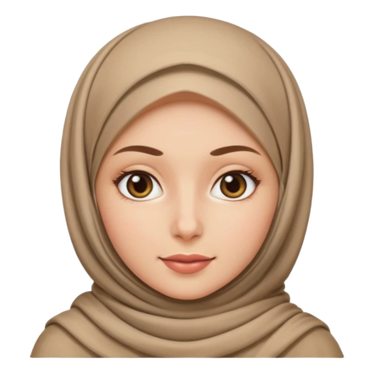 Make a girl with a hijab apple emojies styles and make her white and only her face appear and looking forward not left or right sticker