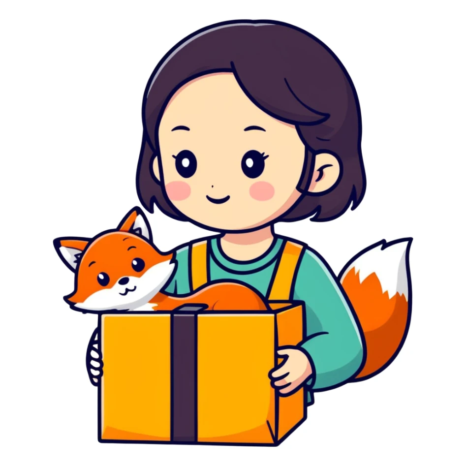 Cute skincare haul , foxtale box, a girl hand ling it sticker