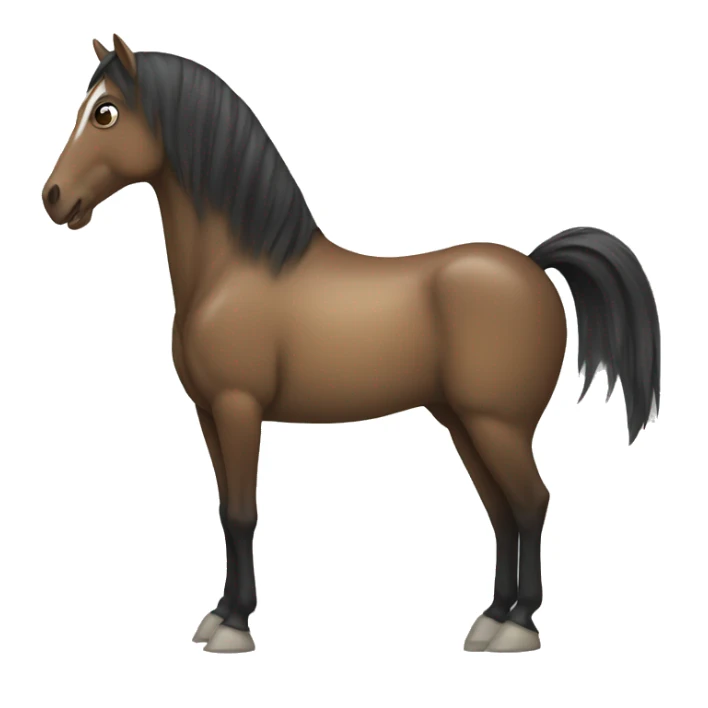 Horse with tail on its front and the tip look like a turtle sticker