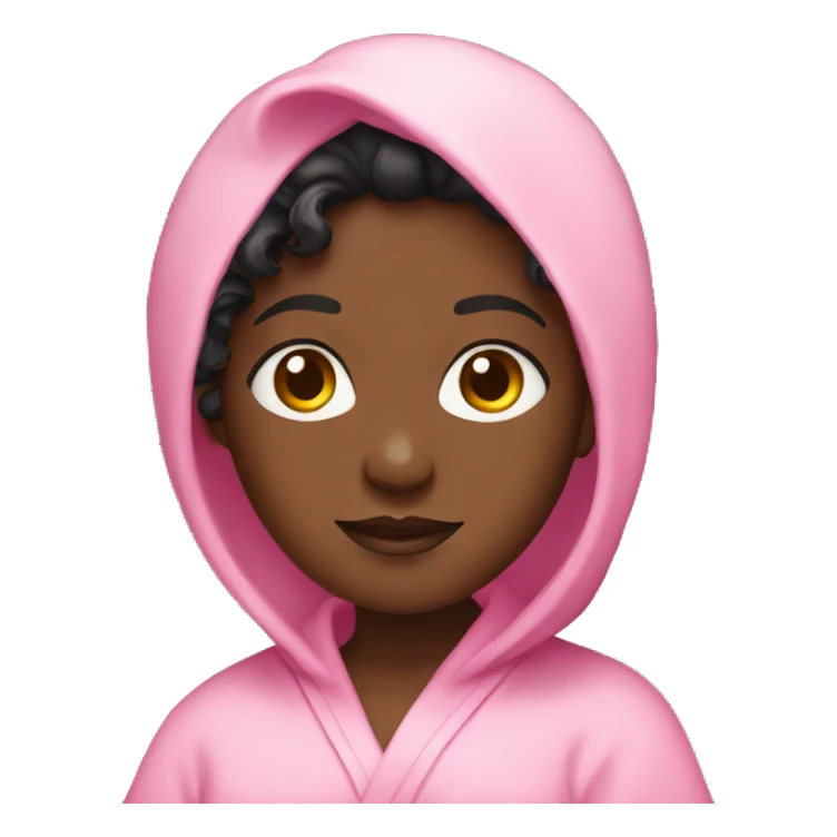 Black girl in pink robe sticker