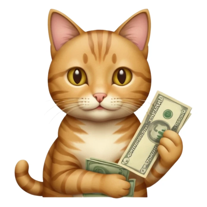 cat with money sticker