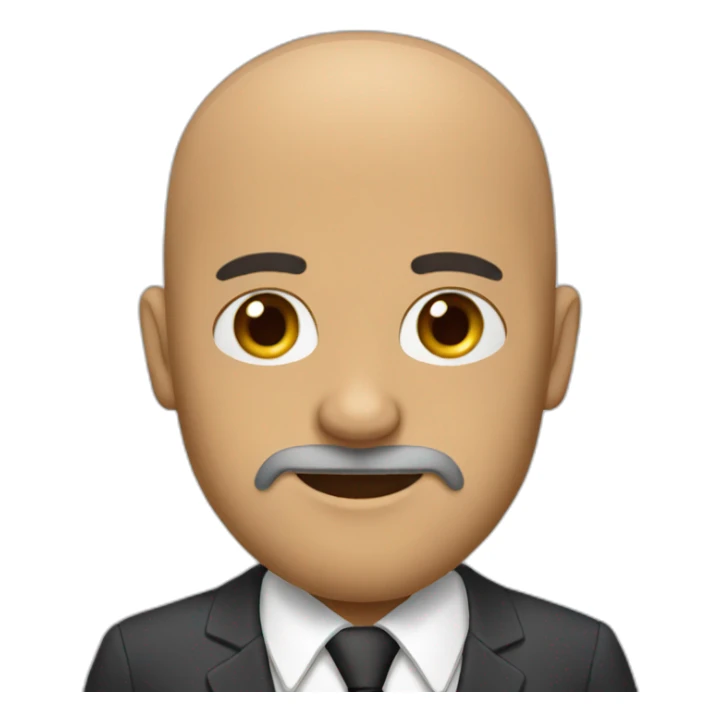 bald man with beard and brown eyes wearing a suit  sticker