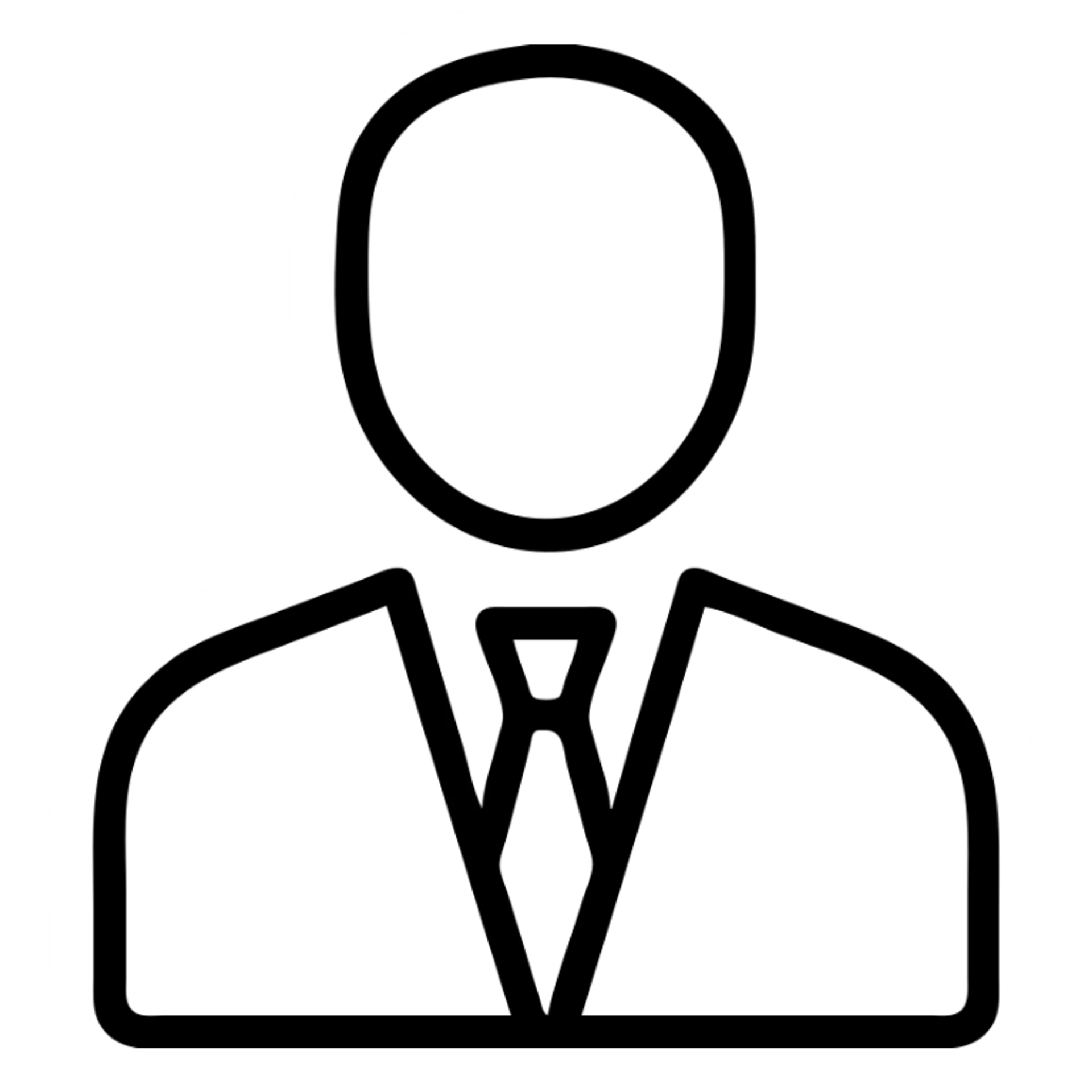 business man icon, clean lines, outlined sticker