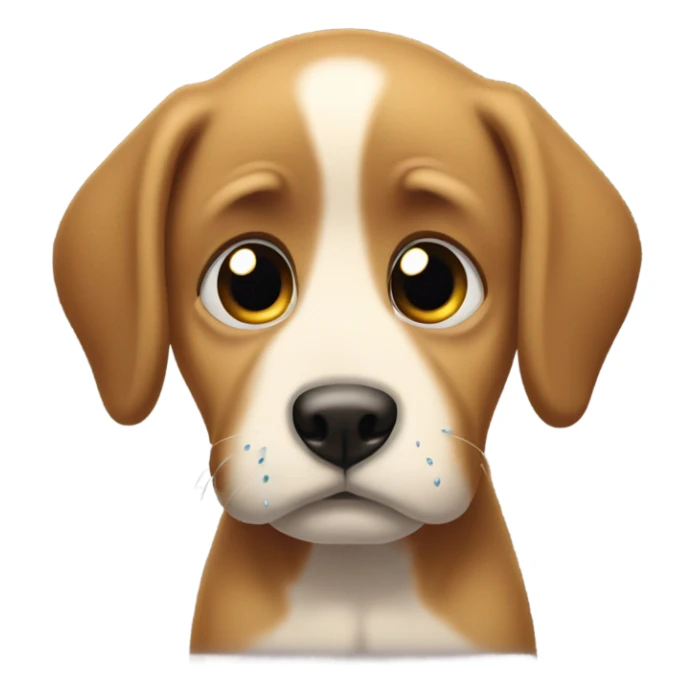 Crying emoji with puppy eyes sticker