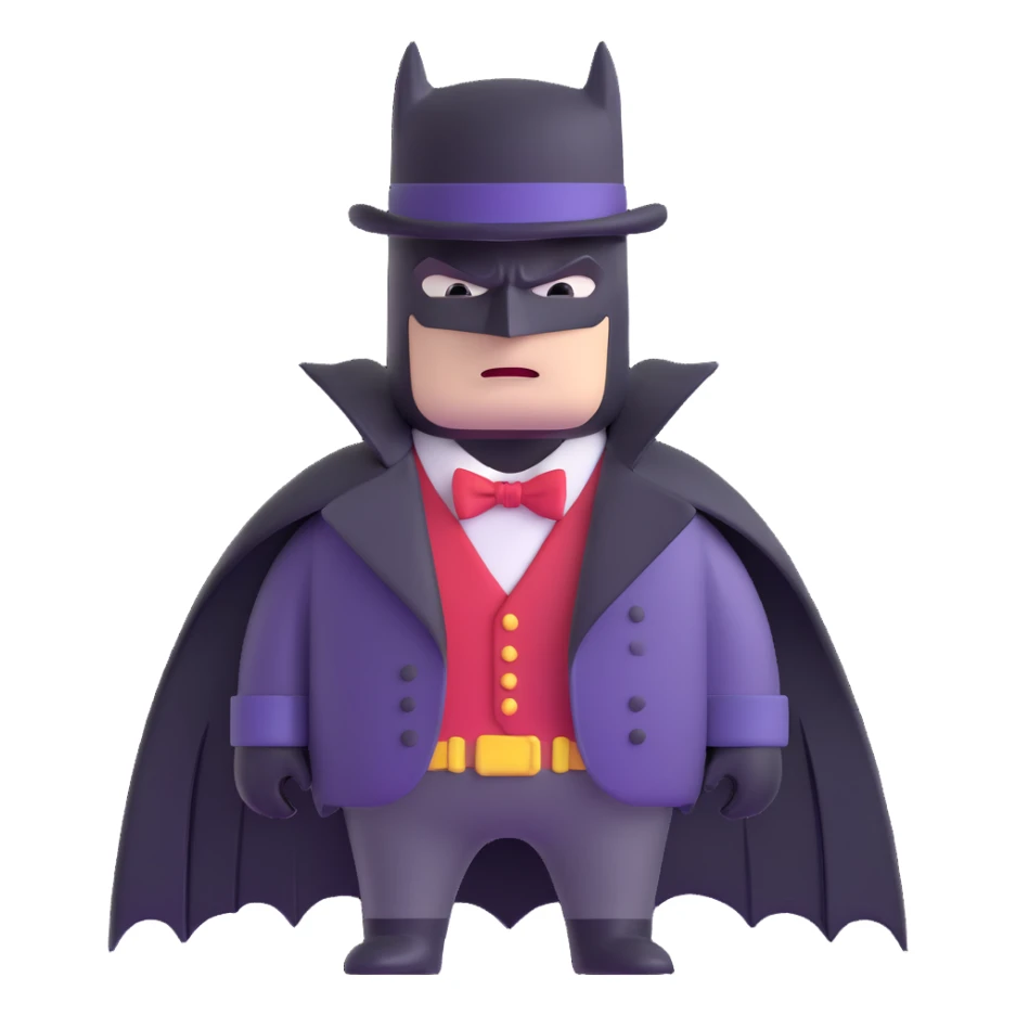 Batman wearing Victorian era clothes with top hat and coat sticker