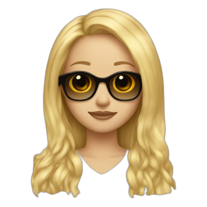 blonde girl long hair sunglasses sticker