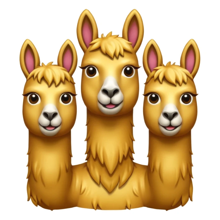 golden three headed llama emoji sticker