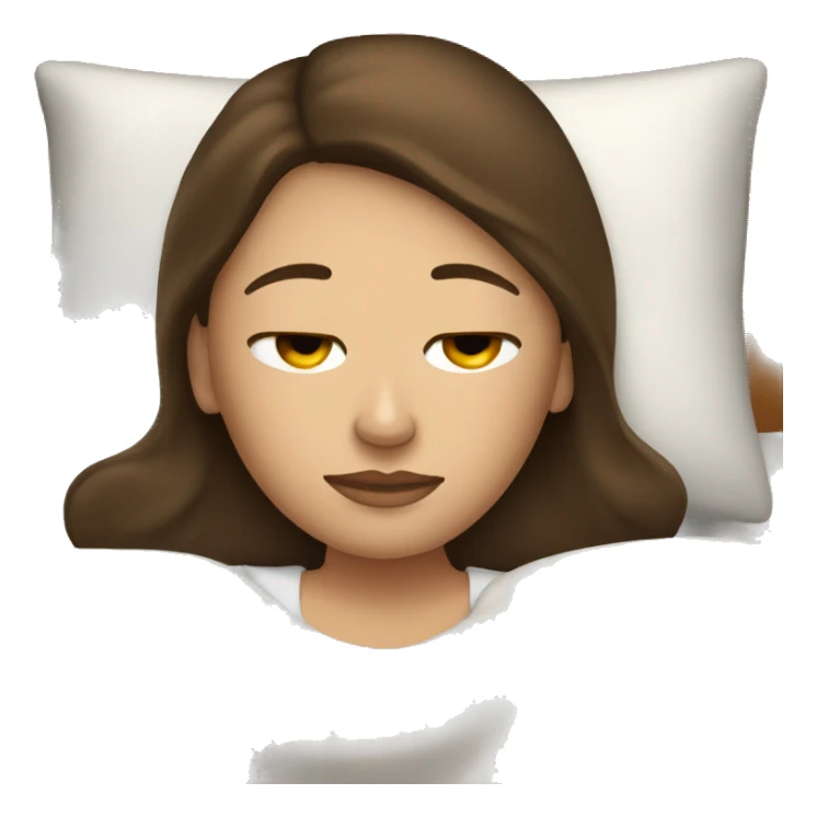 brunette white woman in bed sleeping sticker