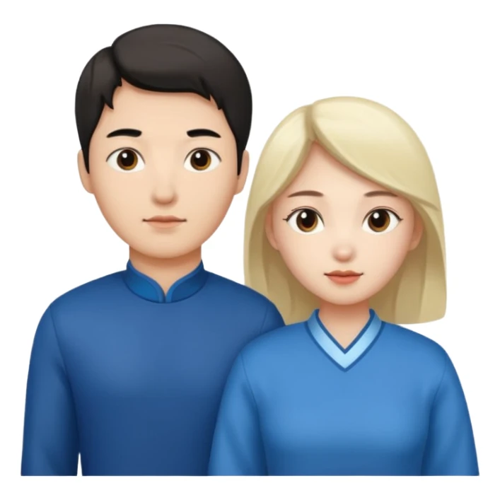 Family korean male x russian female sticker