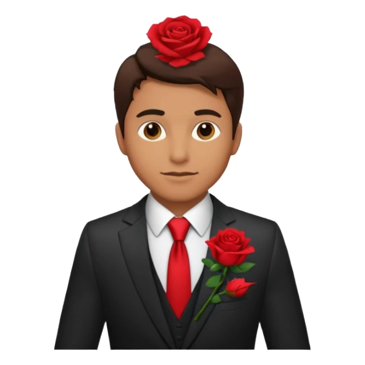 man with rose in his suit pocket sticker