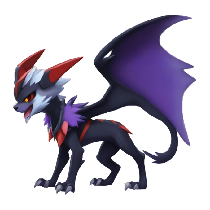 Cool Anthro Dark Absol-Noivern-Quilava-Litten-Pokémon with edgy stripes hoodie spiked collar punk Full Body sticker