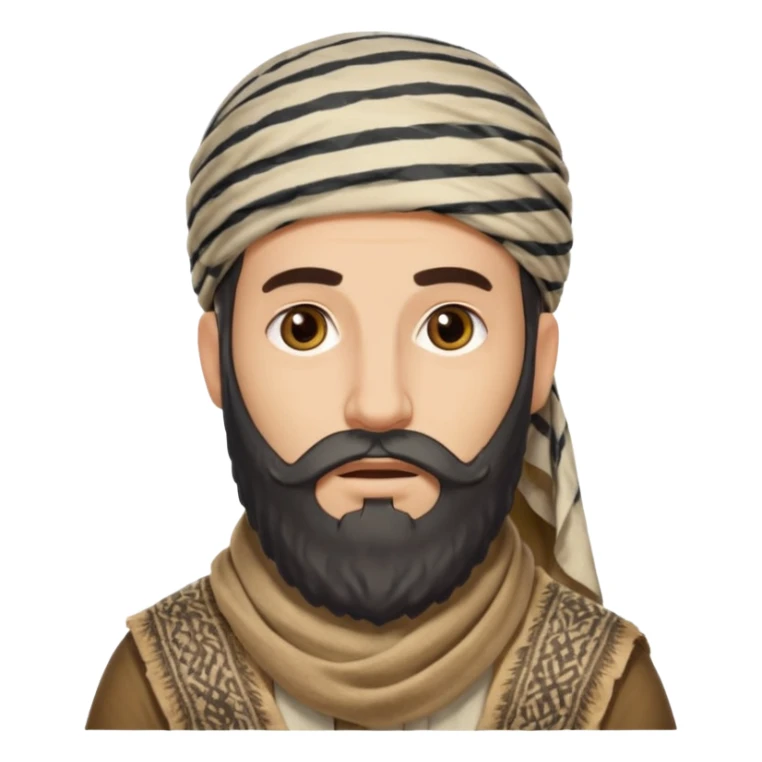 abraham from the bible, long beard, with keffiyeh sticker
