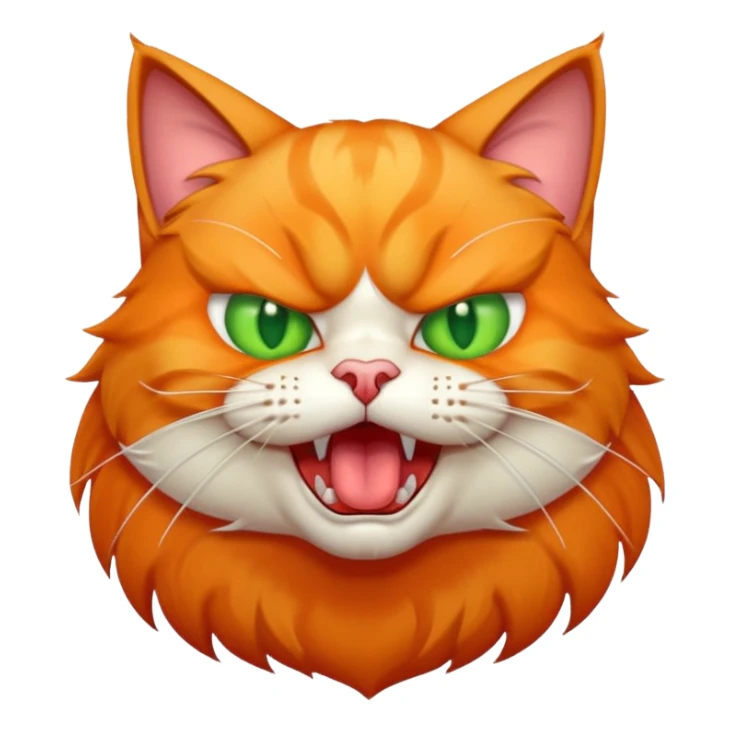 An angry cat with tongue out sticker