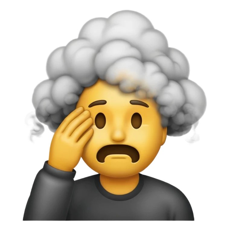 Face palm emoji with smoke around it sticker