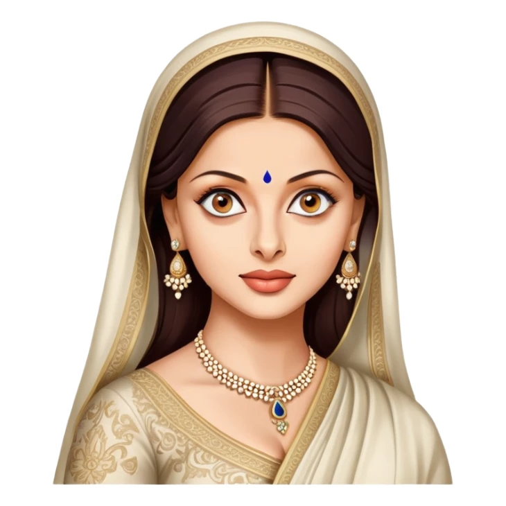 Aishwarya Rai portrait, beautiful face, famous Indian actress sticker