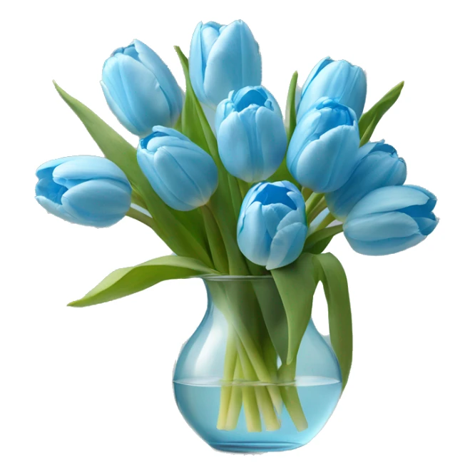 Light blue tulips in glass vase  sticker
