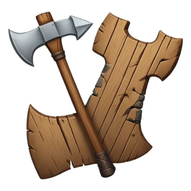 Deux éléments qui fusionnent : deux icônes (ex. bois + pierre) avec une flèche ou un “+” vers un 3ᵉ élément (ex. hache) → l’idée de merge sans limite. sticker