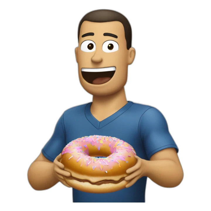 Ronaldo qui mange un donut avec homer simpson sticker