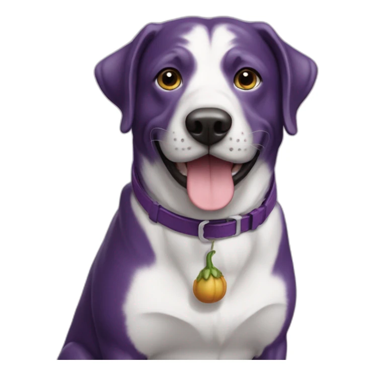 Une aubergine sur un chien sticker