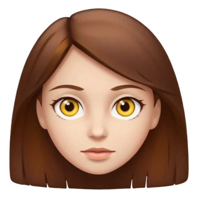 Una chica d Cabello café ojos amarillos piel clara  sticker