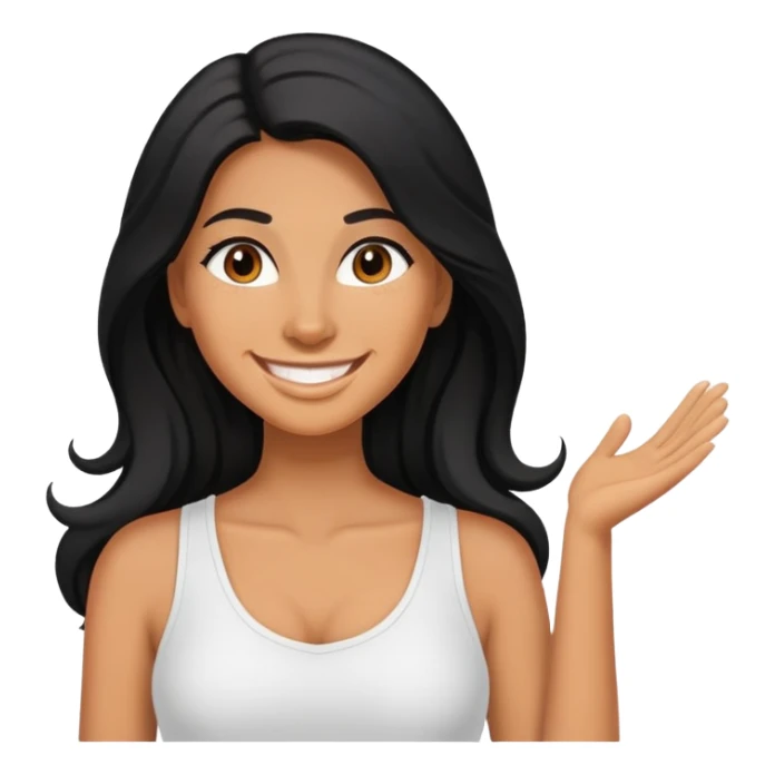 content creator, black long hair tanned woman sticker