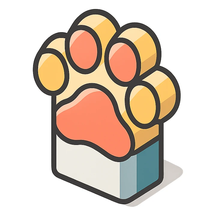 cat paw, angled perspective, simple shading sticker