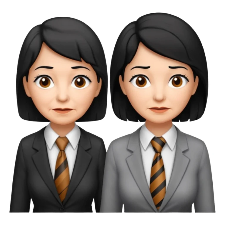 old women with Necktie. different hair styles, black hair. sticker