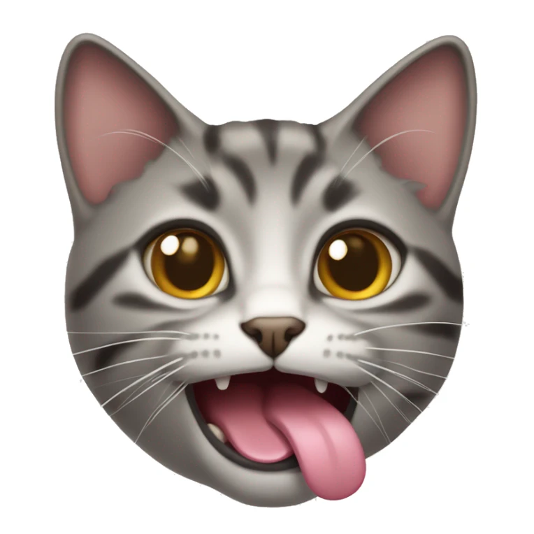 cat sticking out tongue happy sticker