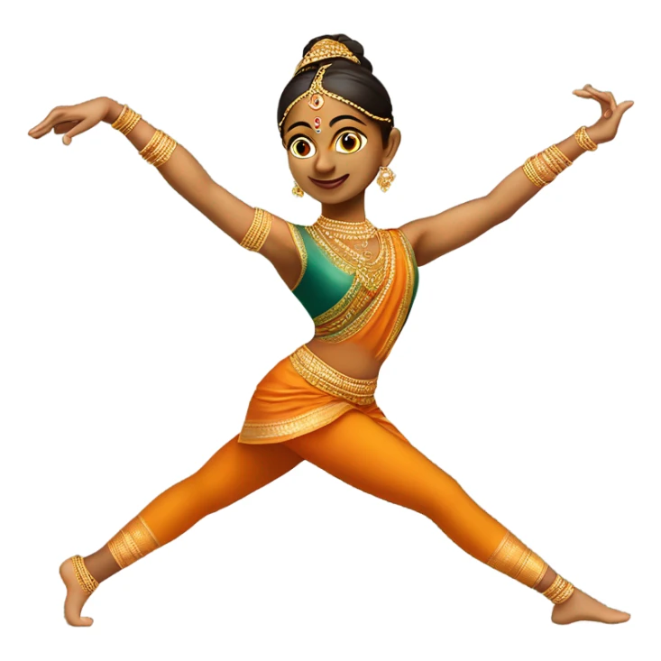 a bharatanatyam dancer with medium to deep skin tone doing the nataraja pose sticker