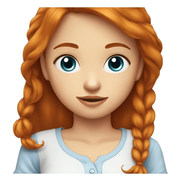 Fille rousse aux yeux bleus avec une chemise  sticker