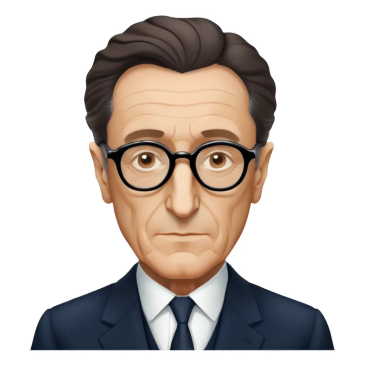Maurice Merleau-Ponty, French philosopher, glasses, suit, intellectual vibe sticker