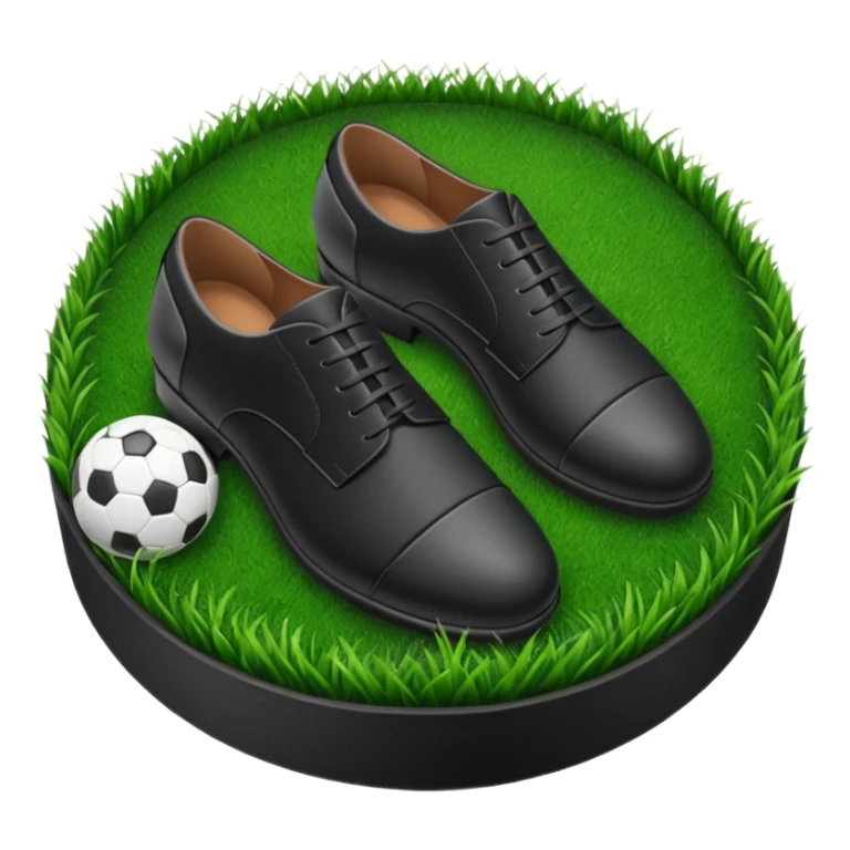 Black suit shoes circular patch of football grass sticker
