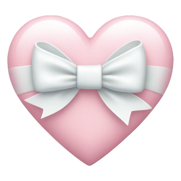 Pastel pink heart with white bow sticker