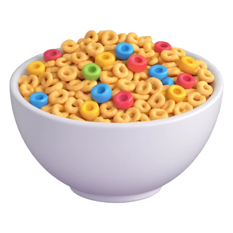 a bowl of cereal, playful and colorful sticker