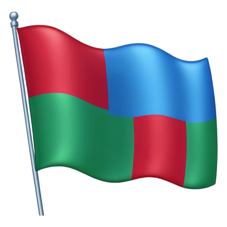 emoji flag with blue, crimson, and green vertical stripes in iOS style sticker