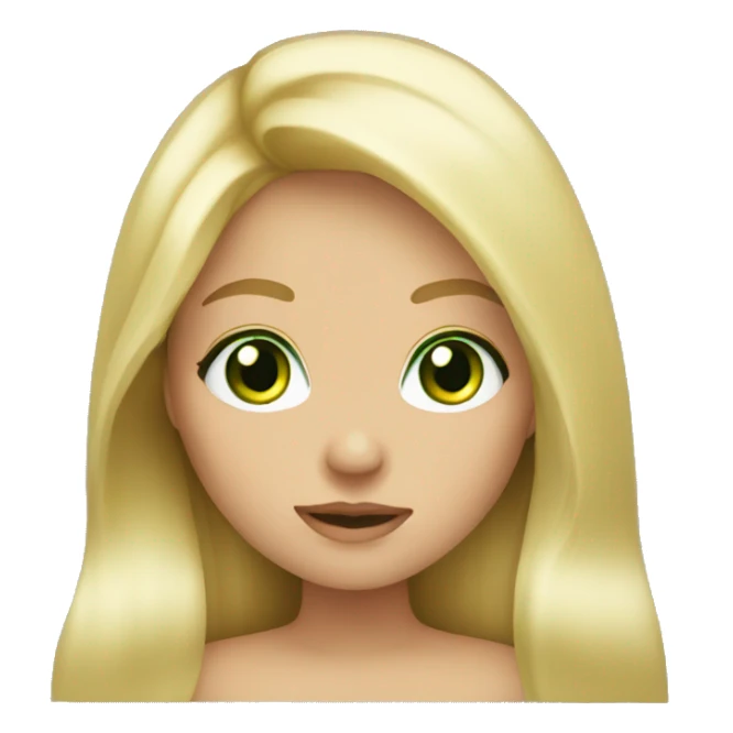 Blonde Long hair girl green eyes sticker