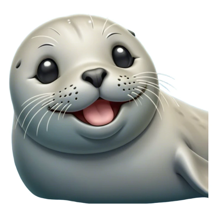 Cinematic Cute Yawning harbour seal Portrait Emoji, Head tilted slightly with a dramatic, wide-open yawn, showcasing a smooth, rounded body with gently drooping features and sleepy, half-closed eyes, Simplified yet irresistibly adorable features, highly detailed, glowing with a soft, cozy maritime glow, high shine, relaxed yet expressive, stylized with a dash of whimsical ocean charm, soft glowing outline, capturing the essence of a drowsy yet affectionate harbour seal that appears ready to stretch out for a nap! sticker