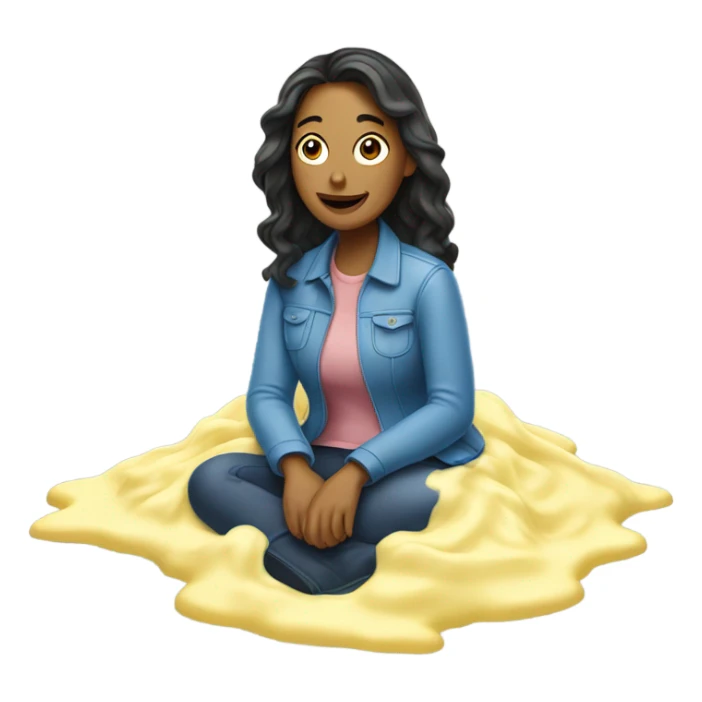 Woman sat in mayonnaise  sticker