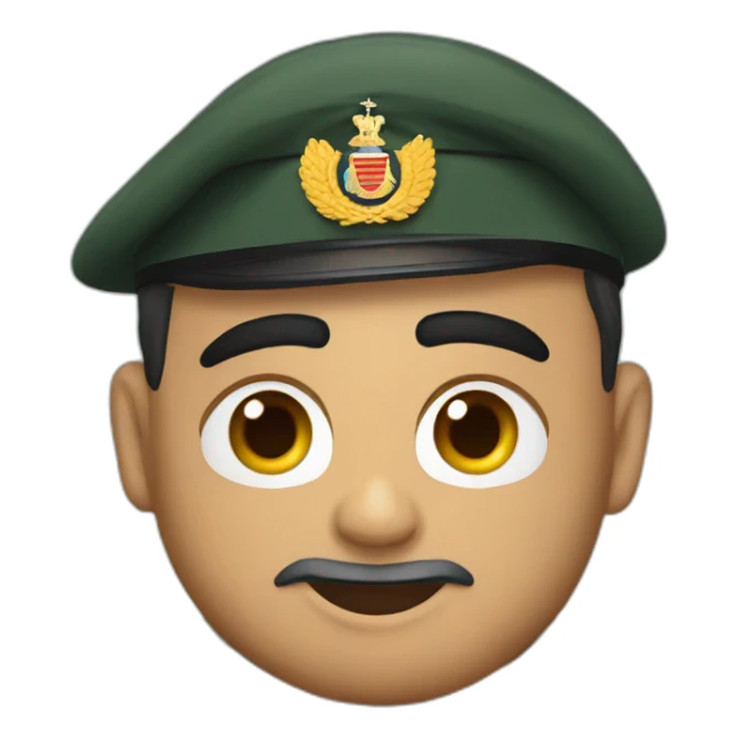 Dhoni emoji as a military officer sticker