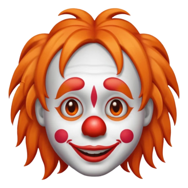 whatsapp clown emoji with long hair sticker