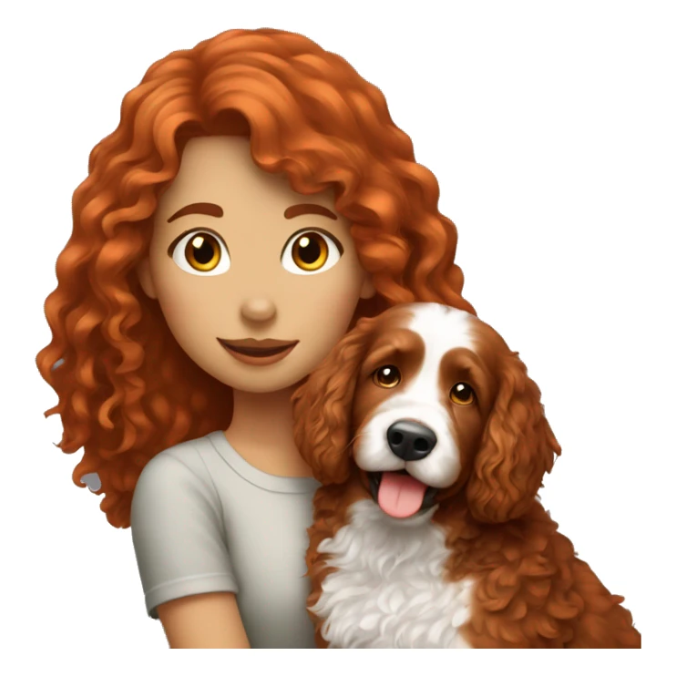 redhead girl with bernedoodle sticker