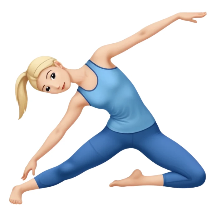 person stretching with graceful lines around sticker