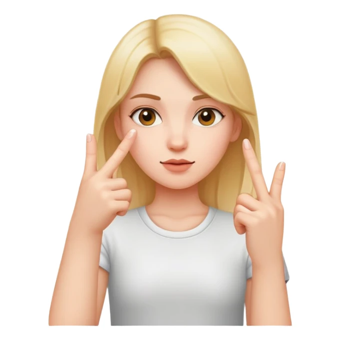 Girl holding up middle finger sticker