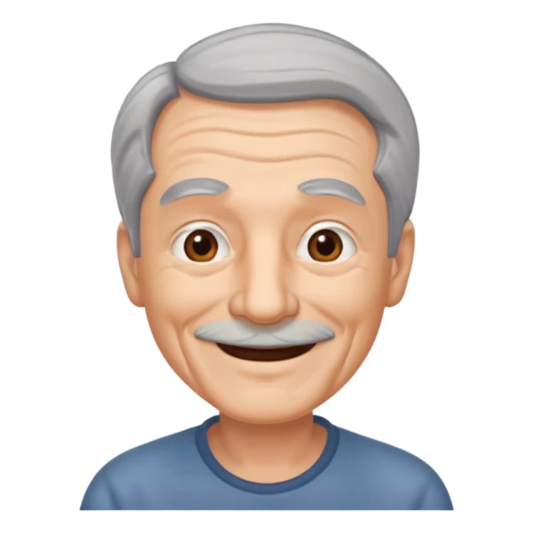 señor muy mayor pelo gris sin bigote con poco pelo sticker