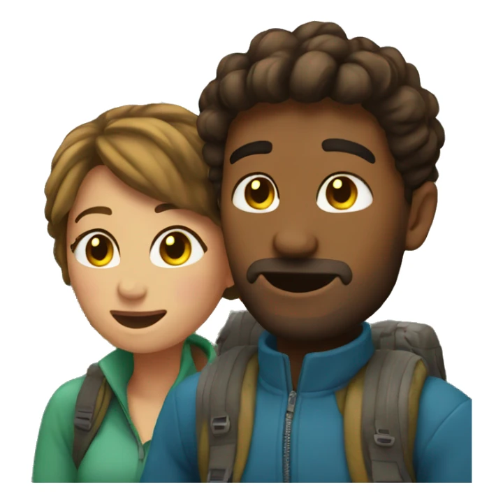 Couple in love on the montains  sticker