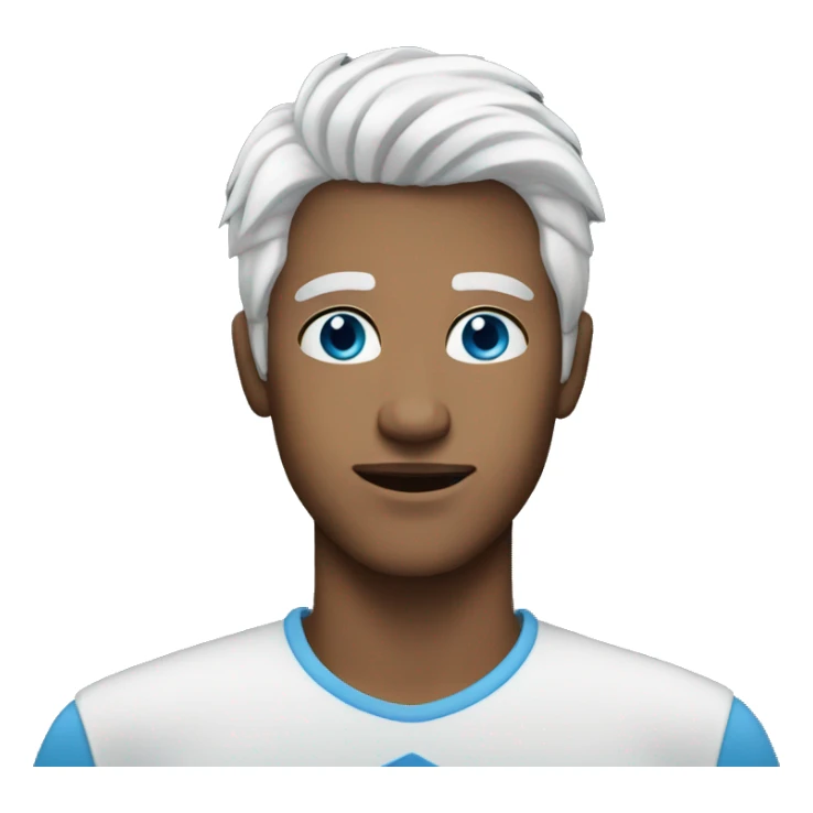 Young man with blue eyes and white hair sticker