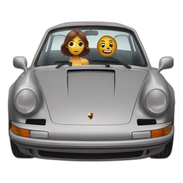 Michou seeting on a Porsche sticker