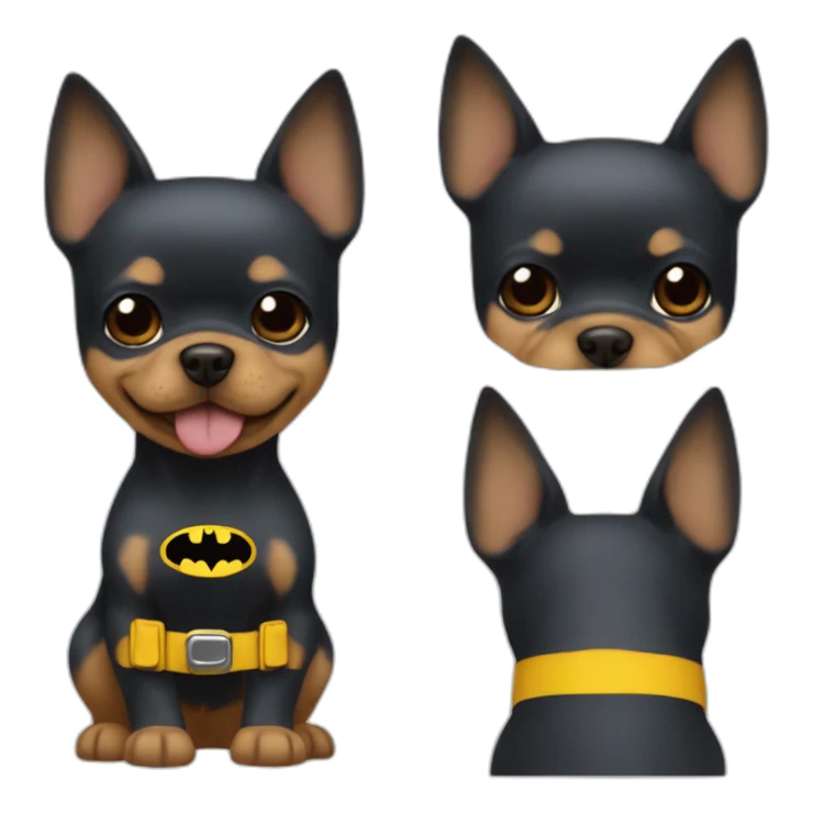 Dog puppie Yorkshire with Batman Costume sticker