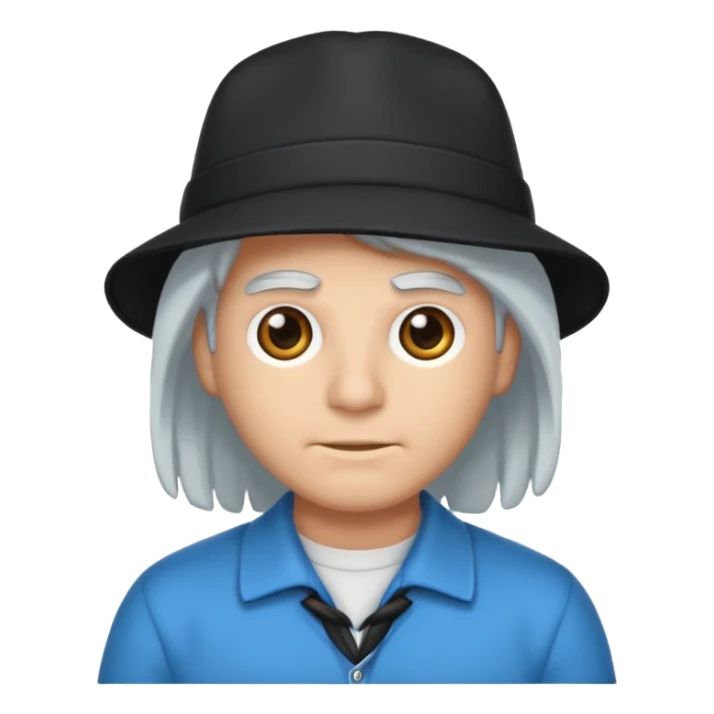 Menino branco de cabelo escuro, boné preto, olhos azuis sticker