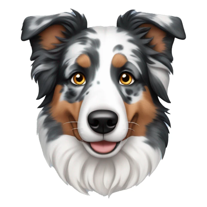 Blue merle border collie dog with black freckles sticker